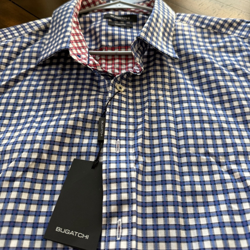 *NEW* BUGATCHI Men's Shaped Fit Long Sleeve XXXL Button Down